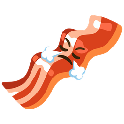 bacon and face with steam from nose