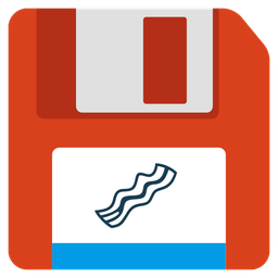 bacon and floppy disk