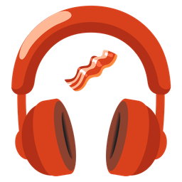 bacon and headphone