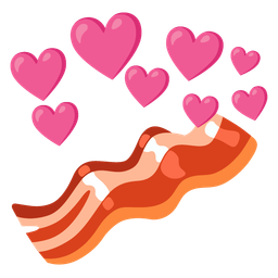 bacon and heart with arrow