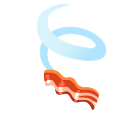 bacon and leaf fluttering in wind