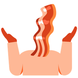 bacon and person shrugging