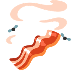 bacon and pile of poo