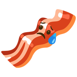 bacon and sad but relieved face