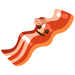 bacon and saluting face