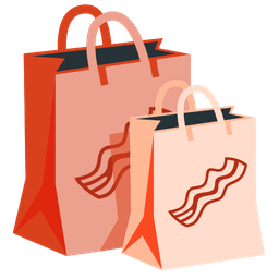 bacon and shopping bags