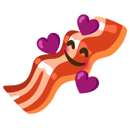 Bacon and Smiling face with hearts
