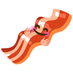Bacon and Smiling face with open hands