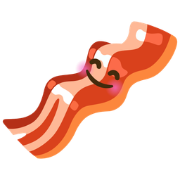 Bacon and Smiling face with smiling eyes
