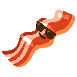 bacon and smiling face with sunglasses