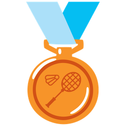 badminton and 3rd place medal