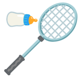 badminton and baby bottle