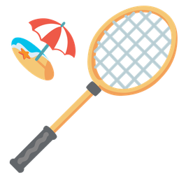 badminton and beach with umbrella