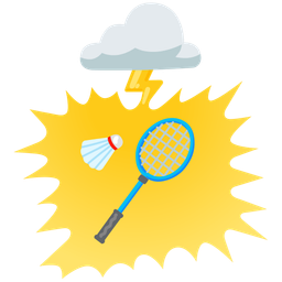 badminton and cloud with lightning