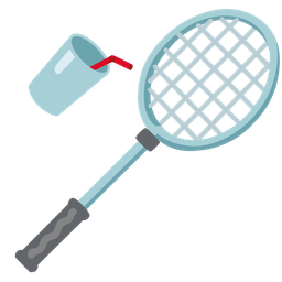 badminton and cup with straw