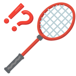 badminton and exclamation question mark