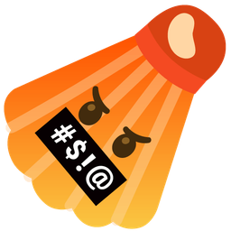 badminton and face with symbols on mouth