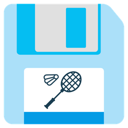 badminton and floppy disk