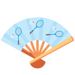 badminton and folding hand fan