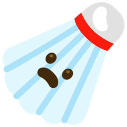 badminton and frowning face with open mouth