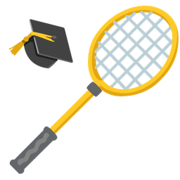 badminton and graduation cap