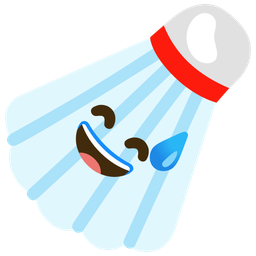 Badminton and Grinning face with sweat