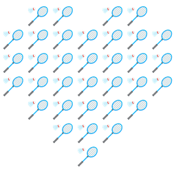 badminton and heart suit