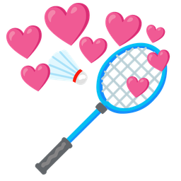 badminton and heart with arrow