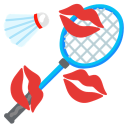 badminton and kiss mark