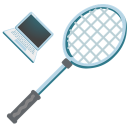 badminton and laptop