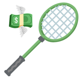 badminton and money with wings