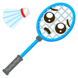 badminton and pleading face