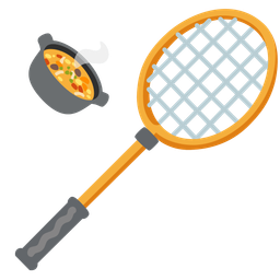 badminton and pot of food