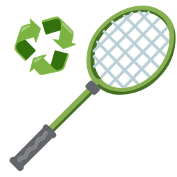 badminton and recycling symbol