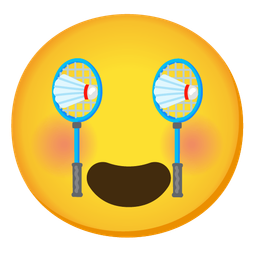 Badminton and Smiling face with heart-eyes