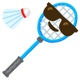 badminton and smiling face with sunglasses