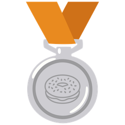 bagel and 2nd place medal