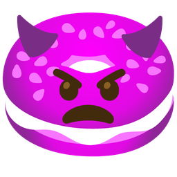 bagel and angry face with horns