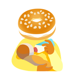 bagel and baby bottle