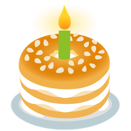 bagel and birthday cake