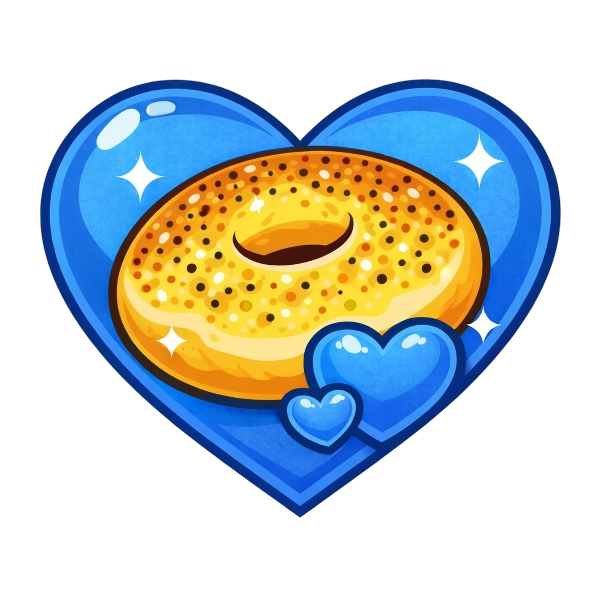 Bagel and Blue heart
