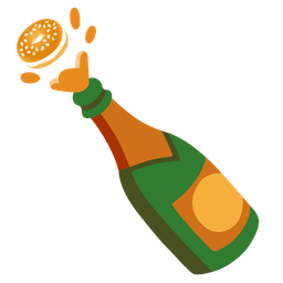 bagel and bottle with popping cork