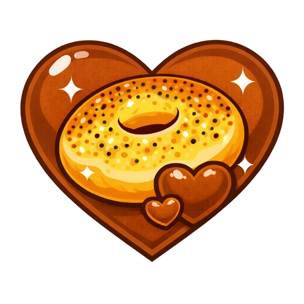 Bagel and Brown heart