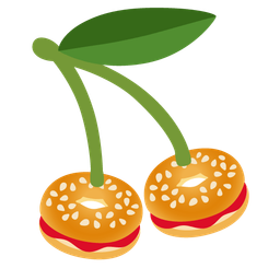 bagel and cherries