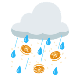 bagel and cloud with rain