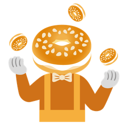 bagel and clown face