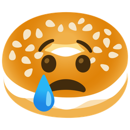 bagel and crying face