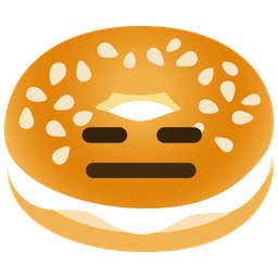 bagel and expressionless face