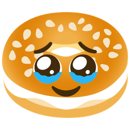 bagel and face holding back tears