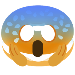 bagel and face screaming in fear